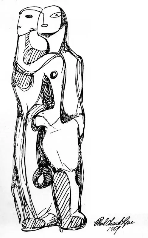 Pyne, Phulchand (Artist). Untitled. 1969 | Lalit Kala Contemporary, September 1969 | Drawing | FineArts | 00535089