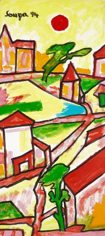 Souza, F.N. (Artist). Untitled (Vertical Landscape), 1994 | Painting