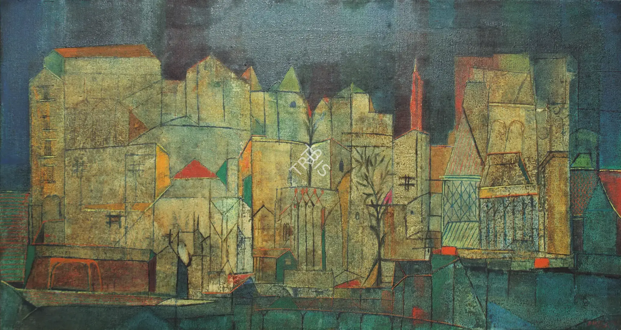Bakre, S.K. (Artist). Venetian Cityscape, 1964 | Painting