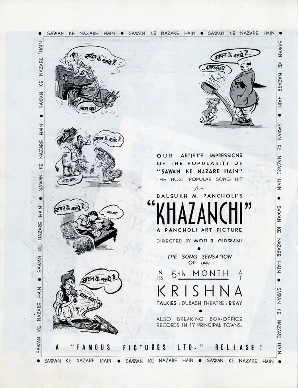 Gidwani, Moti B. (Director), Khazanchi, 1941 | Advertisement