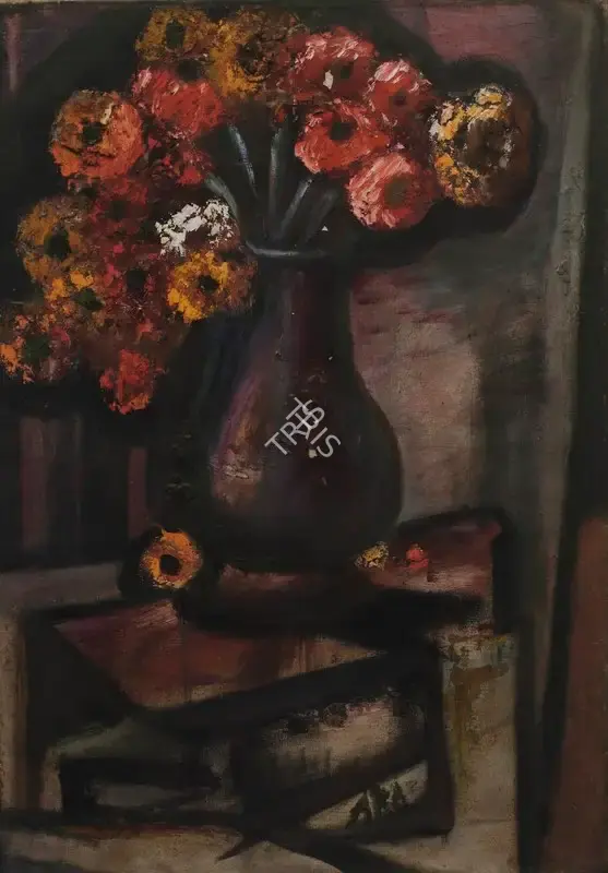 Ara, K.H. (Artist). Untitled (Still Life with Flowers), n.d. | Painting