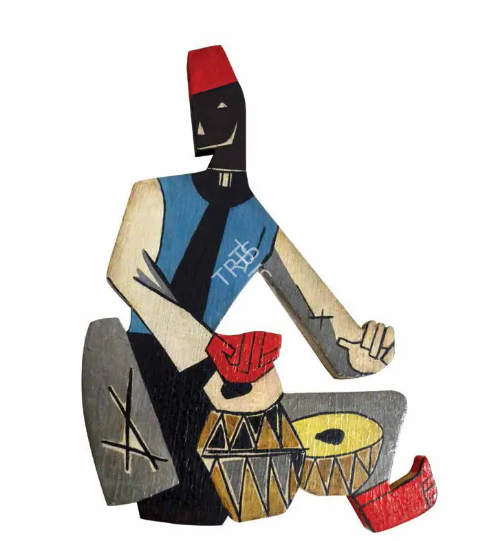 Husain, M.F. (Artist). Musicians. Gouache on wood, n.d. | Sculpture | FineArts | 00645988