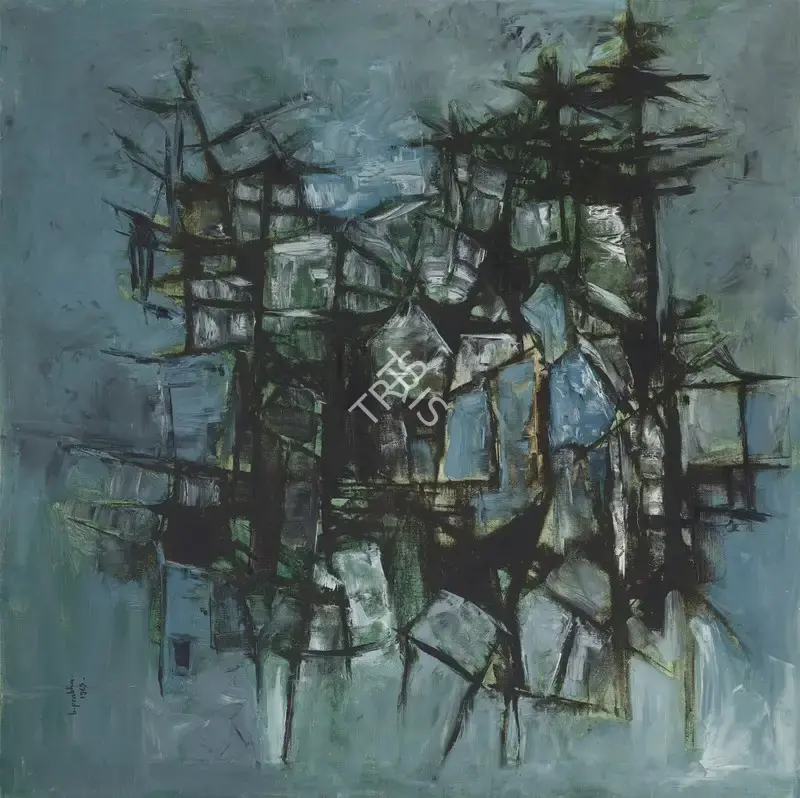 Prabha, B. (Artist). Untitled (Kashmir). Oil on canvas, 1963 | Painting | FineArts | 00416635
