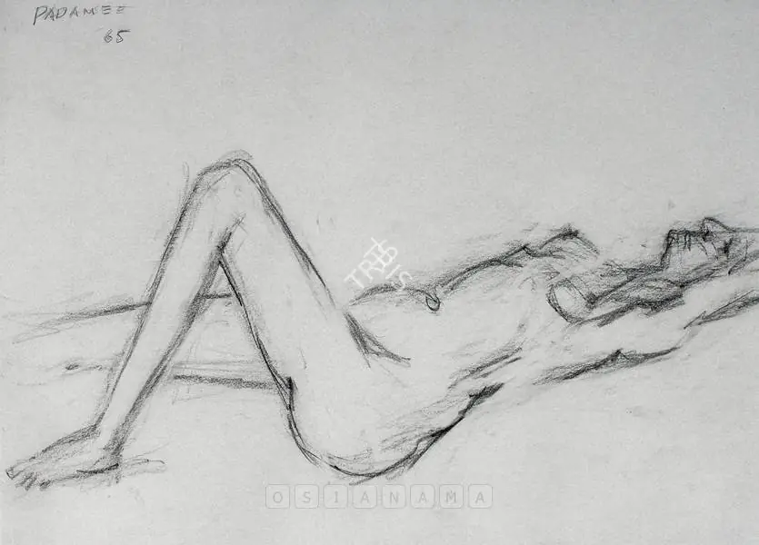 Padamsee, Akbar (Artist). Reclining Woman. Pencil on paper, 1965 | Drawing  | 00880047