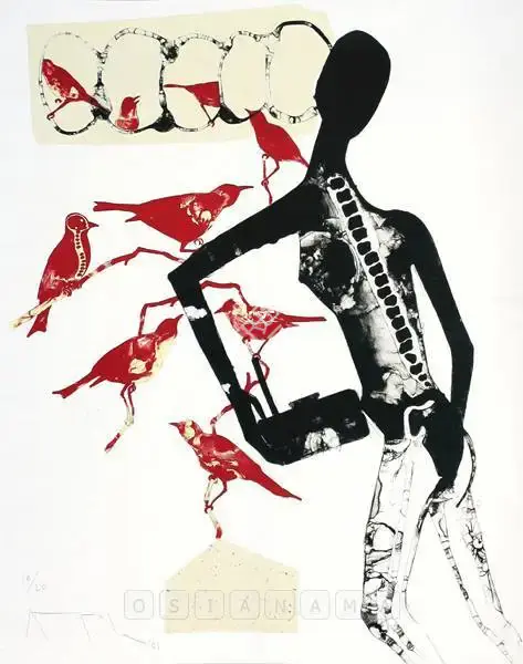 Dodiya, Atul (Artist). Sabari With Her Birds, 2005 | Graphic Art