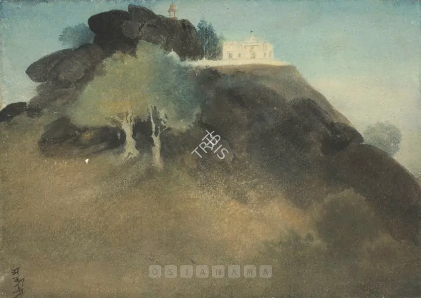 Tagore, Abanindranath (Artist). Temple On Hill Top, early 1910s | Painting