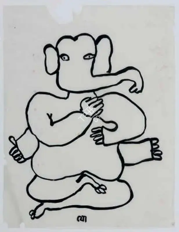 Chowdhury, Jogen (Artist). Untitled (Ganesh), n.d. | Painting