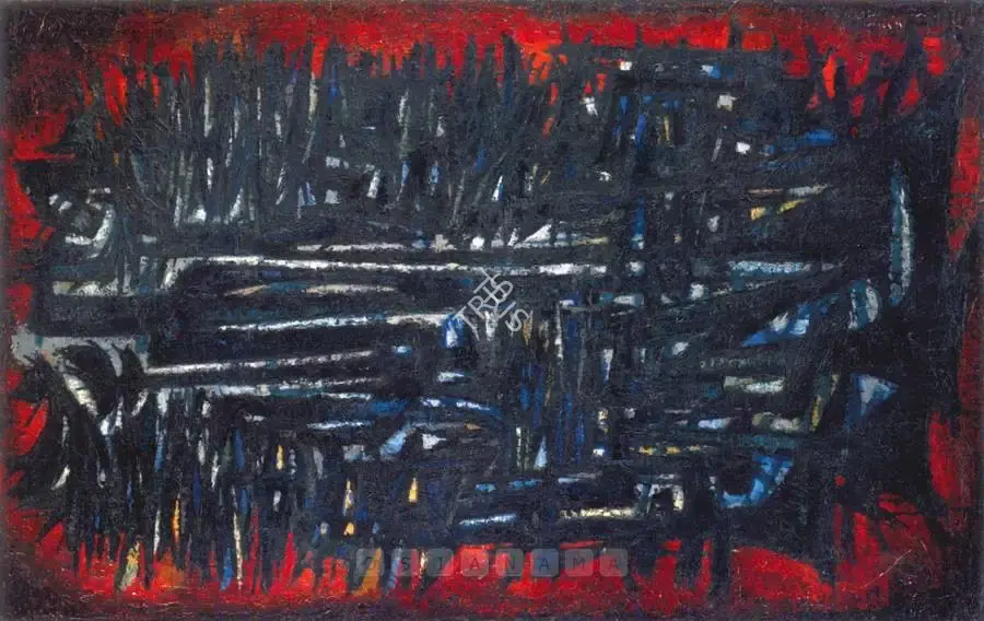 Sadequain (Artist). Group Of Sitting Figures. Oil on canvas, 1963 | Painting | FineArts | 00755686