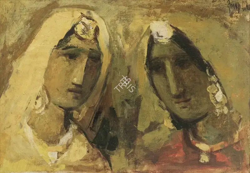Das, Arup (Artist). Untitled (Village Women). Oil on canvas, n.d. | Painting | EconomicsArt | 00869109