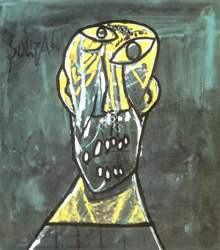 Souza, F.N. (Artist). Head of a Man, 1964 | Painting