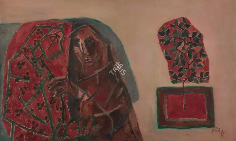 Husain, M.F. (Artist). Two Women, 1967-1968 | Painting