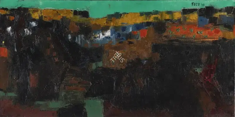 Raza, S.H. (Artist). Untitled (Vignoble), 1958 | Painting