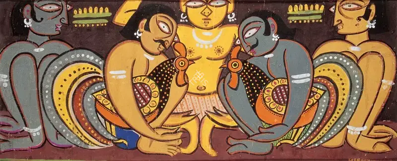 Sreenivasulu, K. (Artist). Cock Fight, 1955 | Painting