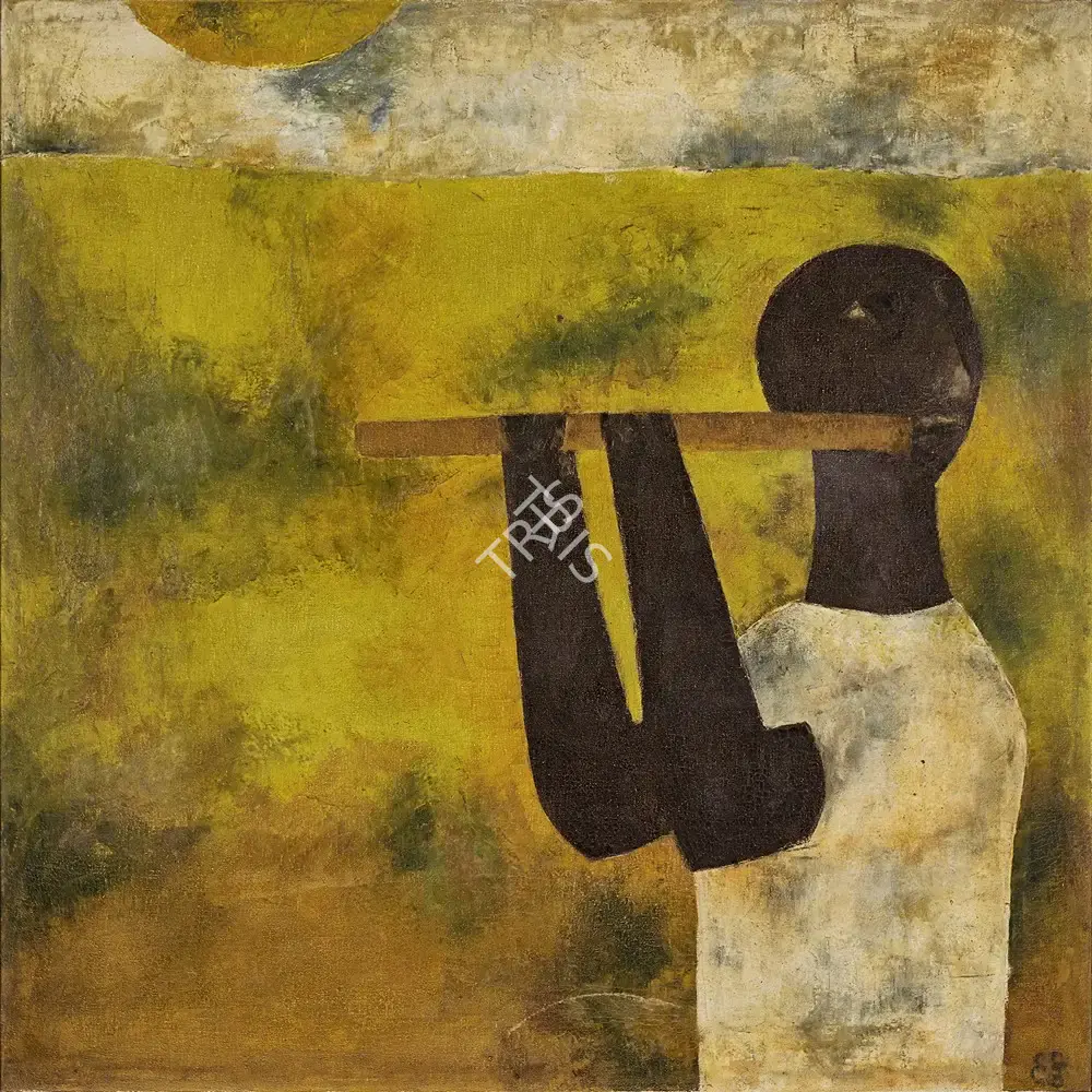 Shah, Haku (Artist). Flute Player, n.d. | Painting