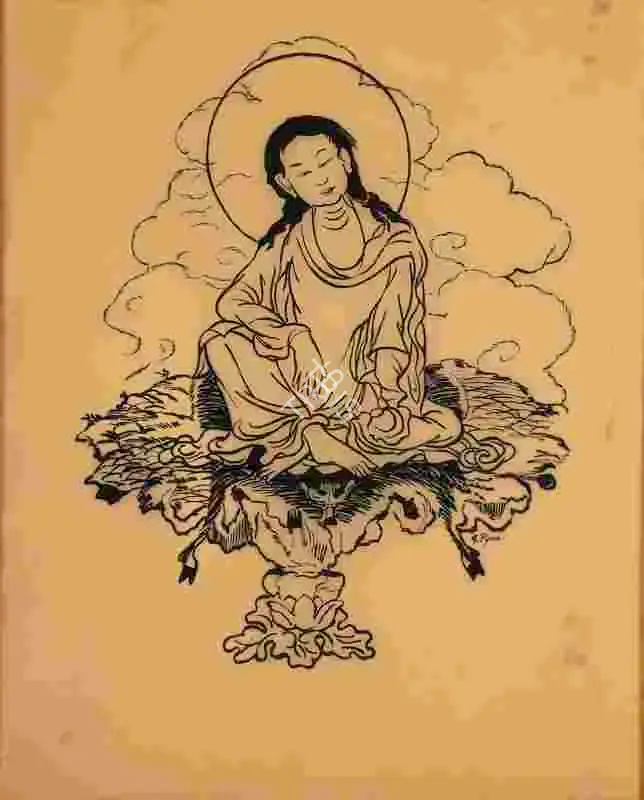 Pyne, Ganesh (Artist). Famous Tibetan Monk Milrapa, n.d. | Drawing