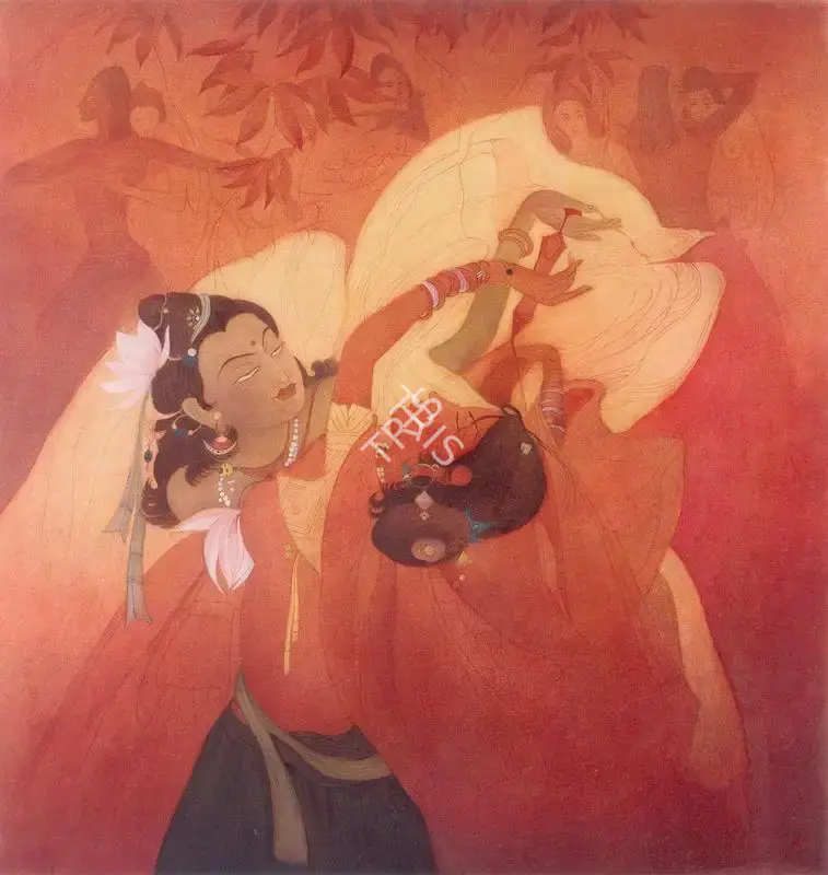Chughtai, M.A.R. (Artist). Krishna and the Gopis, n.d. | Painting