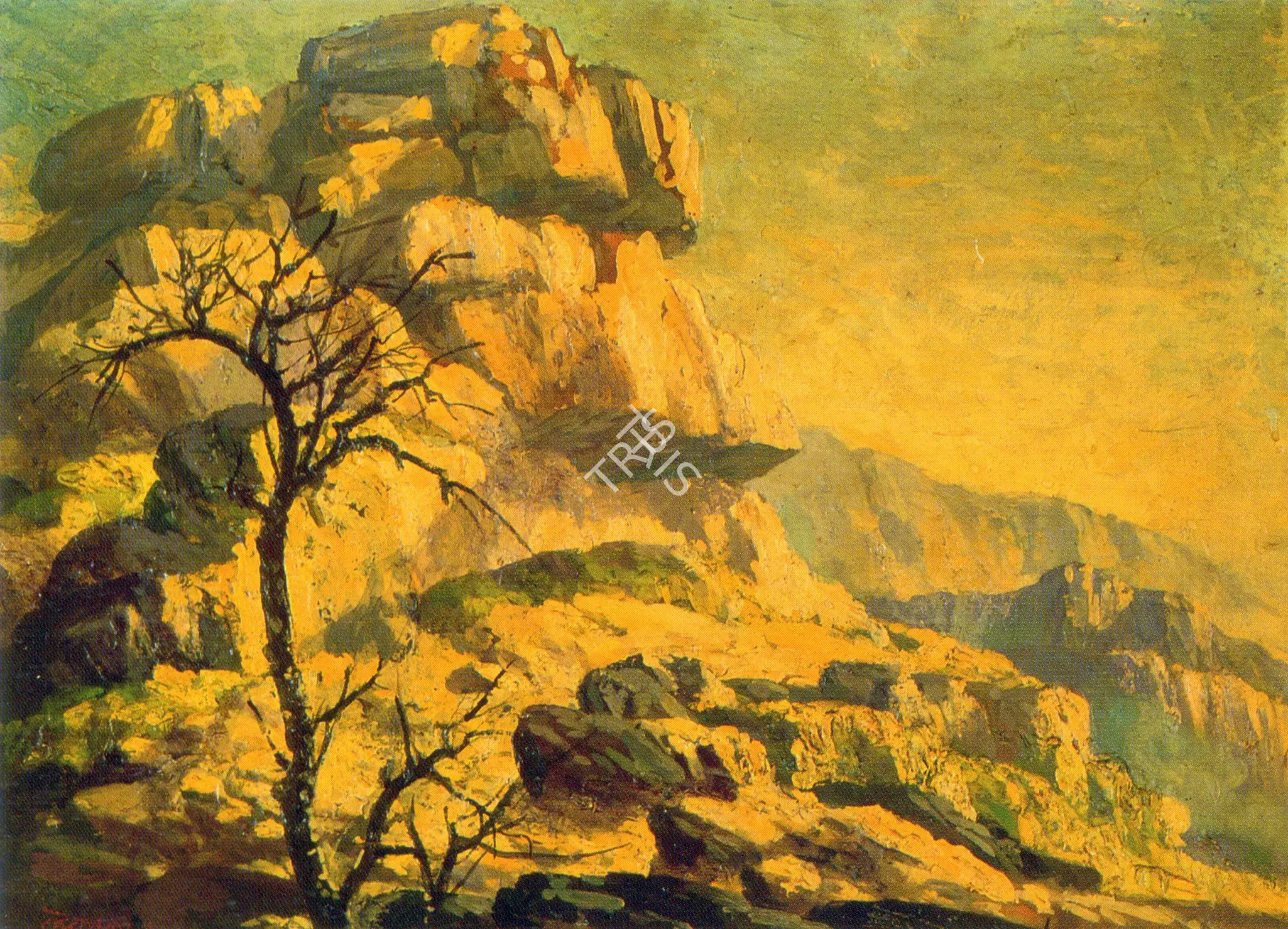 Roy Chowdhury, D.P. (Artist). Hillscape. Ink on paper, n.d. | Painting  | 00877245