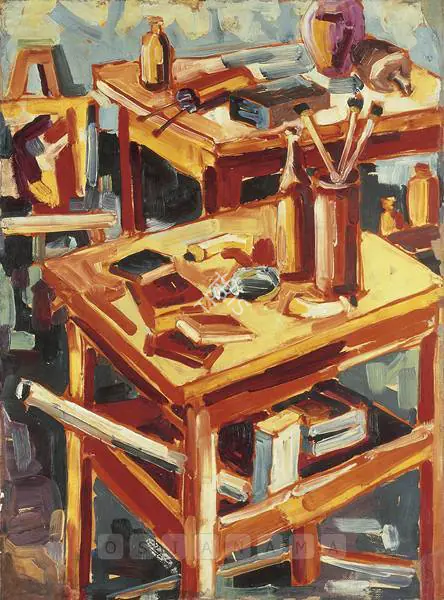 Raza, S.H. (Artist). Studio, 1949-1950 | Painting