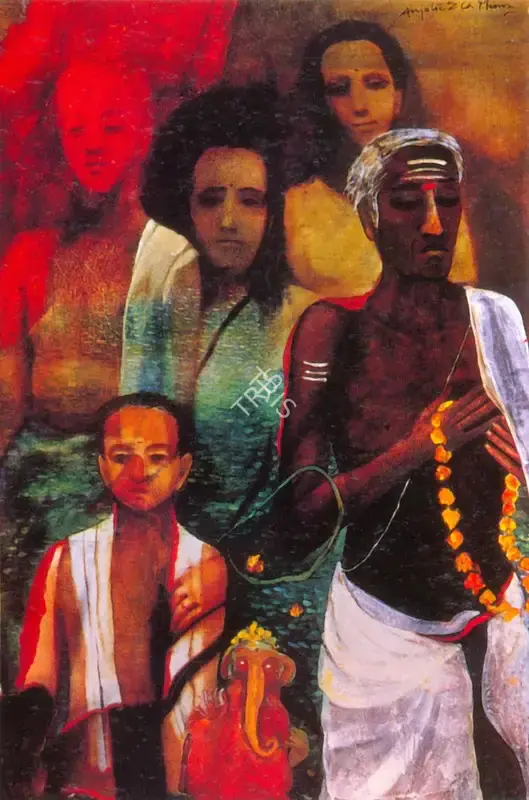 Menon, Anjolie Ela (Artist). Ritual at Kollengode, n.d. | Painting