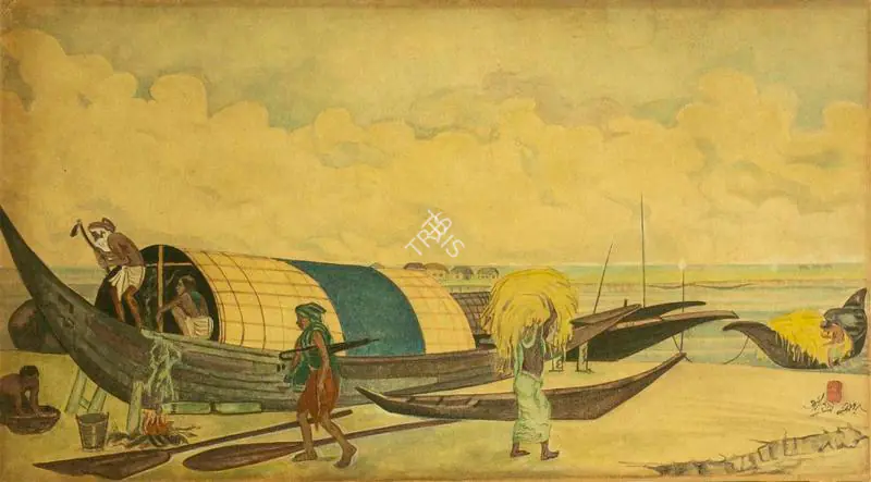Dugar, Indra (Artist). Boatman, n.d. | Painting