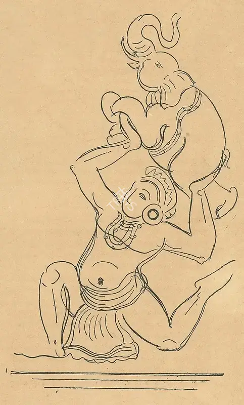 Unknown (Artist). Sculpture on Nritya-sabha Pillar. n.d. | Marg, July 1951 | Drawing | FineArts | 00673897