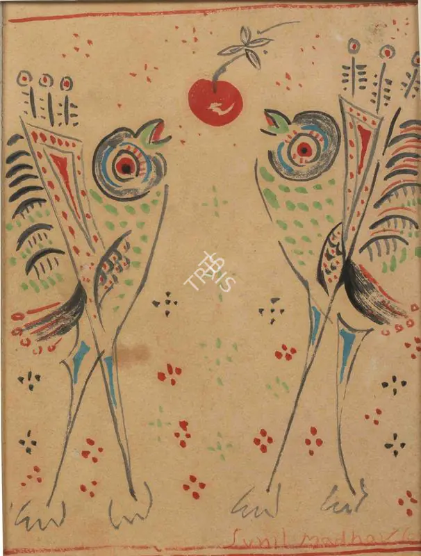 Sen, Sunil Madhav (Artist). Untitled (Birds), n.d. | Painting