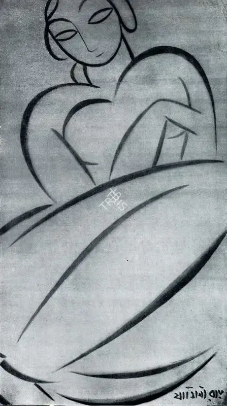 Roy, Jamini (Artist). Santhal Girl, n.d. | Drawing