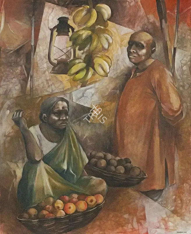 Rao, U. Bhaskar (Artist). Fruit Vendor, n.d. | Painting