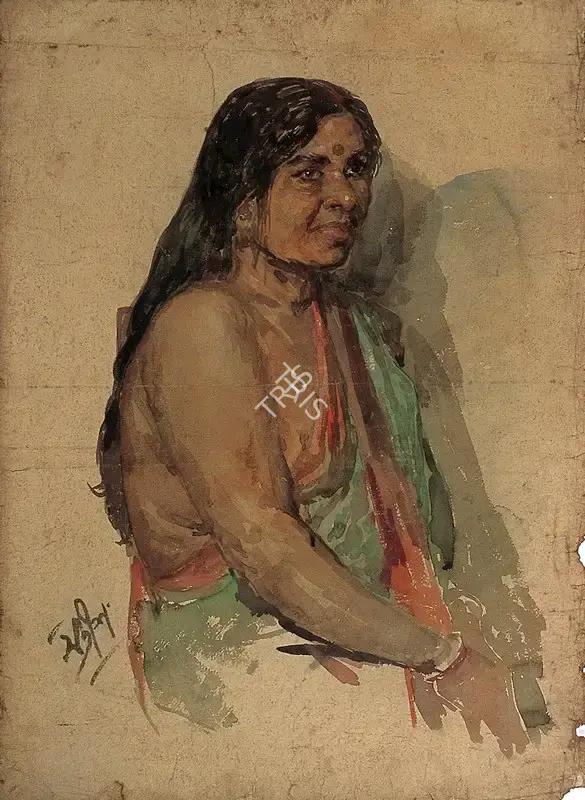 Sinha, Satish (Artist). Portrait of a Woman, late 1940s | Painting