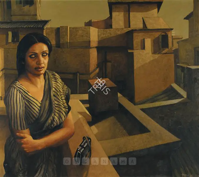 Bhattacharjee, Bikash (Artist). And The Twilight. Oil on canvas, 1979 | Painting | FineArts | 00576853