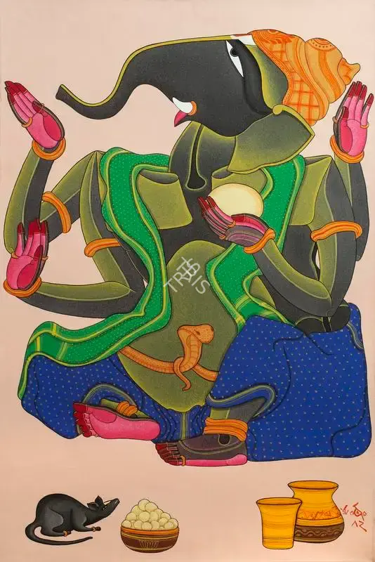 Vaikuntam, Thota (Artist). Untitled (Ganesha), 2017 | Painting