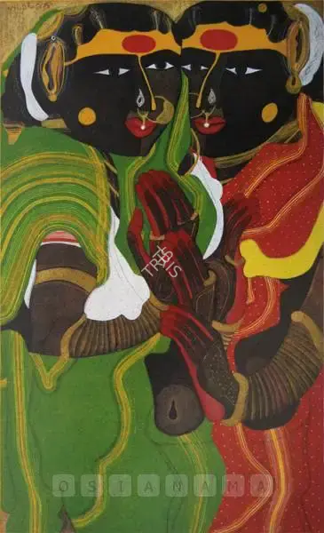 Vaikuntam, Thota (Artist). Sisters, n.d. | Painting