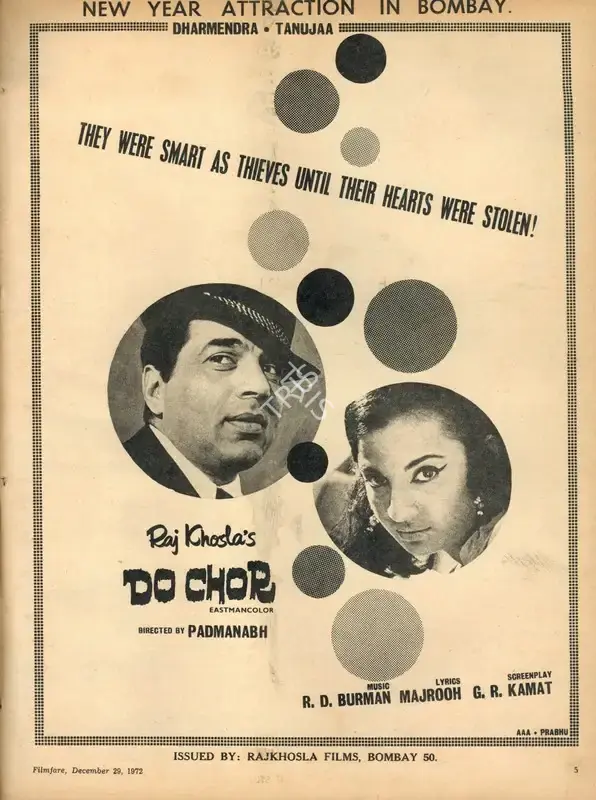 Khosla, Raj (Producer), Do Chor, 1972 | Advertisement