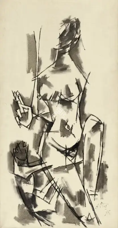 Husain, M.F. (Artist). Untitled (Nayika), c.1960s | Painting