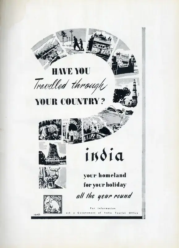 Government of India Tourist Office (Advertiser). India, n.d. | Advertisement