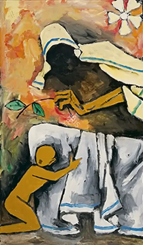 Husain, M.F. (Artist). Untitled (Mother Teresa), n.d. | Painting
