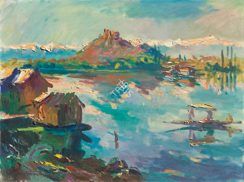 Langhammer, Walter (Artist). Untitled (Kashmir Landscape). Oil on canvas, c.1940s | Painting | FineArts | 00340497