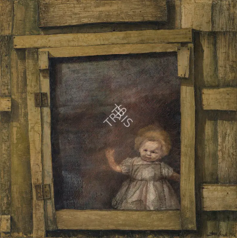 Bhattacharjee, Bikash (Artist). Untitled (Doll Series). Oil on canvas, 1971 | Painting | FineArts | 00604502
