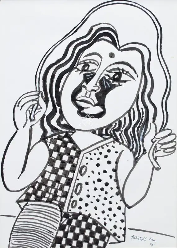 Sen, Paritosh (Artist). Girl Skipping, 2005 | Drawing