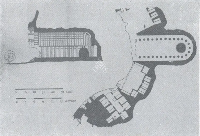 Unknown (Cartographer). Bhaja Plan - Chaitanya and Vihara. n.d. | Map, Marg, December 1955 | ArcHeritage | 00535985