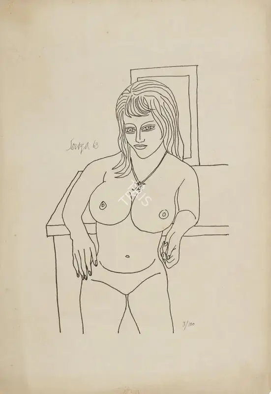 Souza, F.N. (Artist). Untitled (Nude), 1963 | Graphic Art