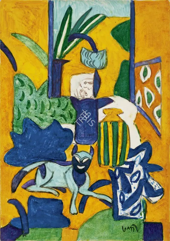 Subramanyan, K.G. (Artist). Still Life With Smiling Cat, 2003 | Painting