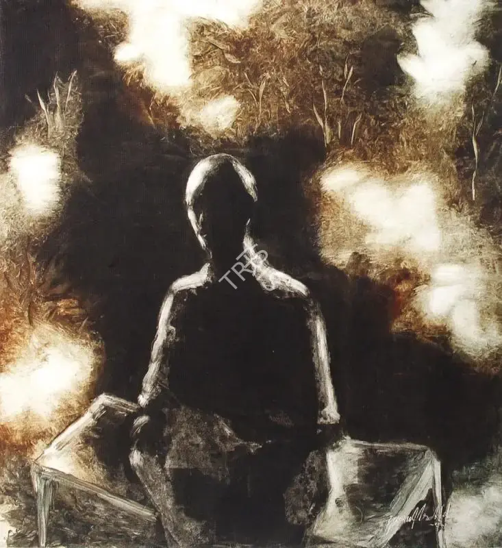 Arakkal, Yusuf (Artist). Seated Man - 2. Oil on canvas, n.d. | Painting  | 00879783
