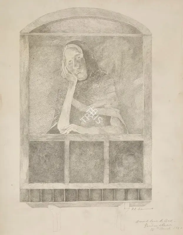 Khanna, Krishen (Artist). Untitled (Woman at Window), c. early 1980s | Drawing