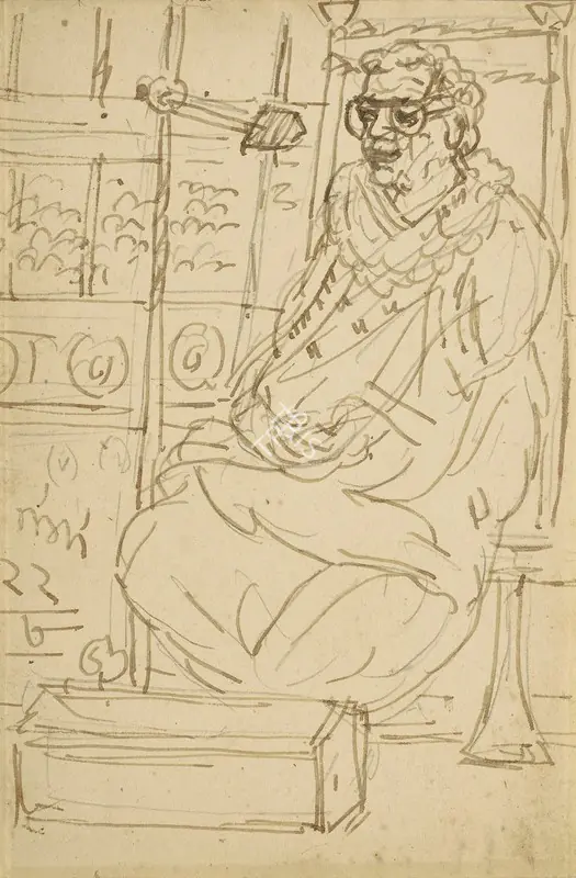 Bose, Nandalal (Artist). Untitled. Pencil on paper, 1922 | Drawing | FineArts | 00417666