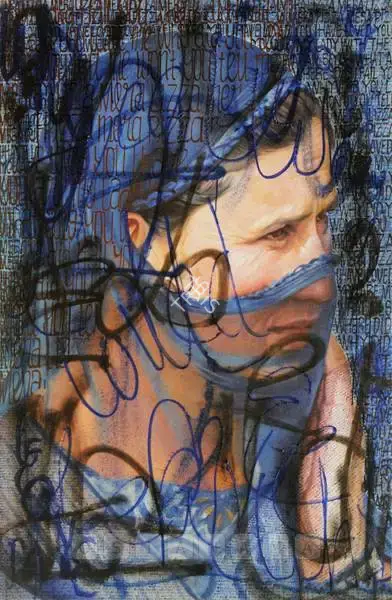 Keyt, George (Artist). Blue Veil. Oil on canvas, n.d. | Painting | FineArts | 00898320
