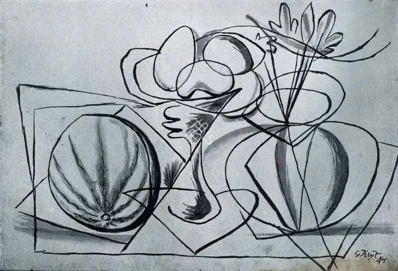 Keyt, George (Artist). Still Life. 1945 | Marg, June 1954 | Sketch | FineArts | 00674621