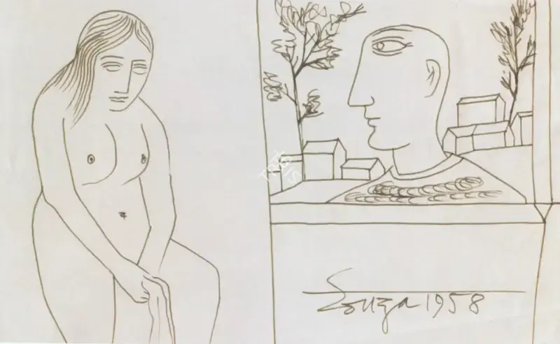 Souza, F.N. (Artist). Untitled, 1958 | Drawing