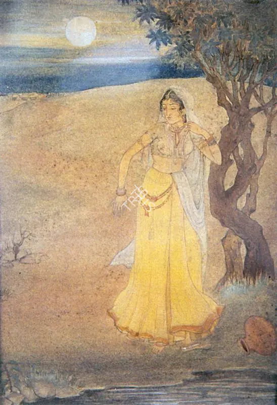 Haldar, A.K. (Artist). Radha in Distress, n.d. | Drawing