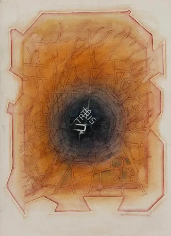 Sheikh, G.M. (Artist). Walled City (Saffron). Gouache on paper, 2005 | Painting | FineArts | 00334812